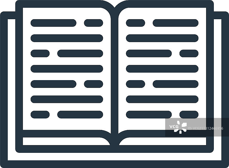 白色背景上的书籍轮廓图标图片素材