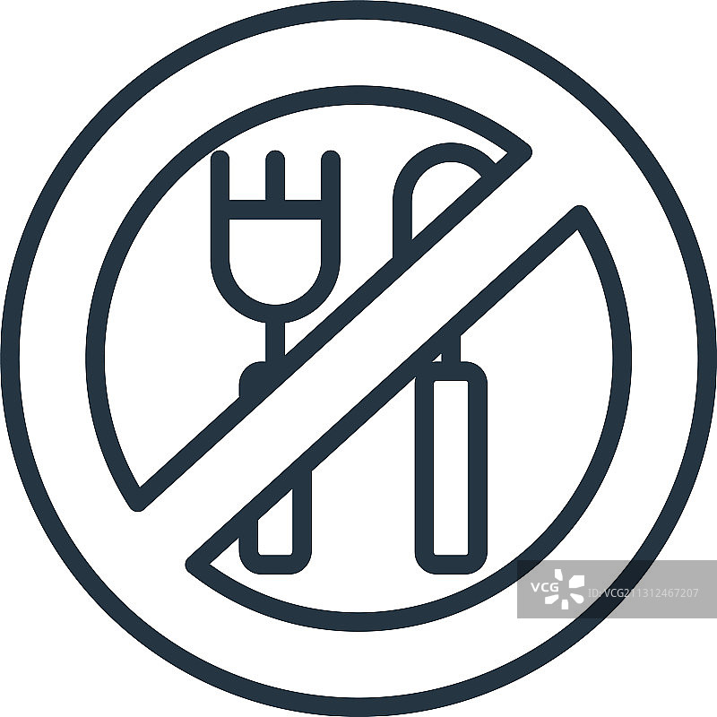 禁食图标（可编辑笔触）图片素材