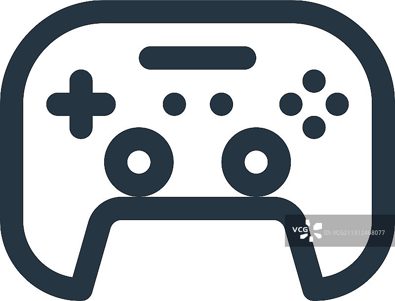 白色背景游戏手柄轮廓图标图片素材