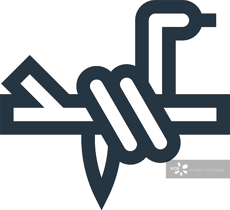 蛇图标，可编辑笔触，蛇线性图片素材