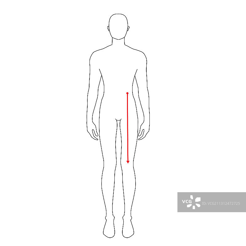 男士服装尺寸测量图片素材