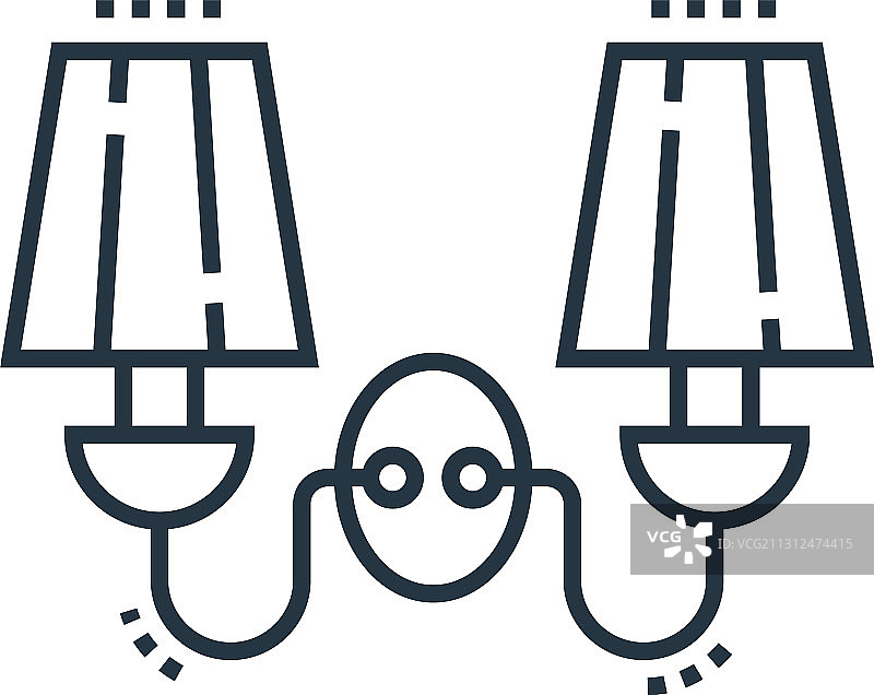 墙灯图标，可编辑笔画图片素材