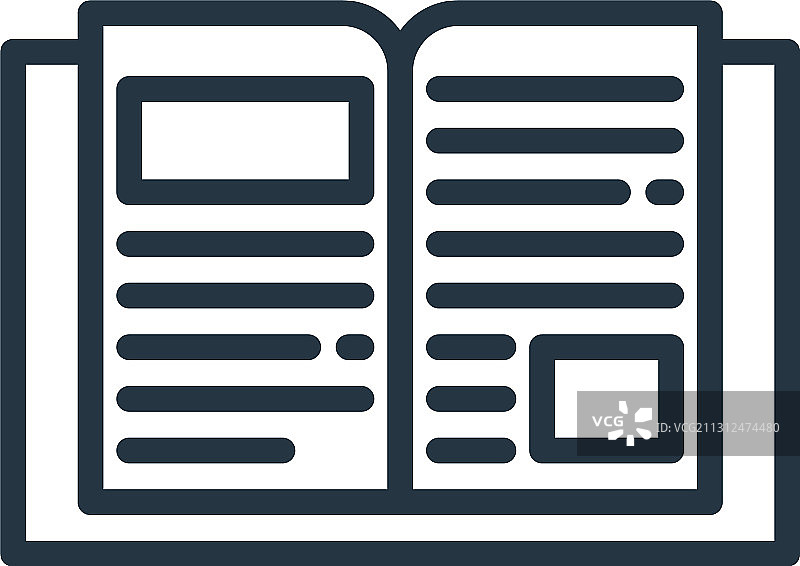 白色背景上的书籍轮廓图标图片素材