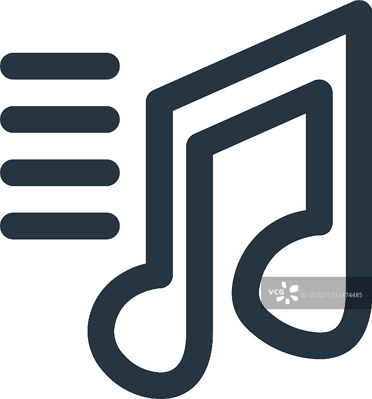 可编辑描边音乐线性图标图片素材