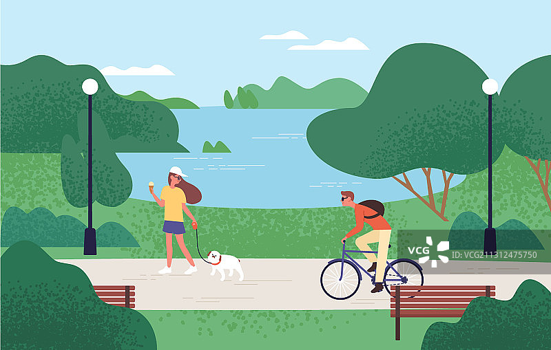 享受户外休闲的人们图片素材