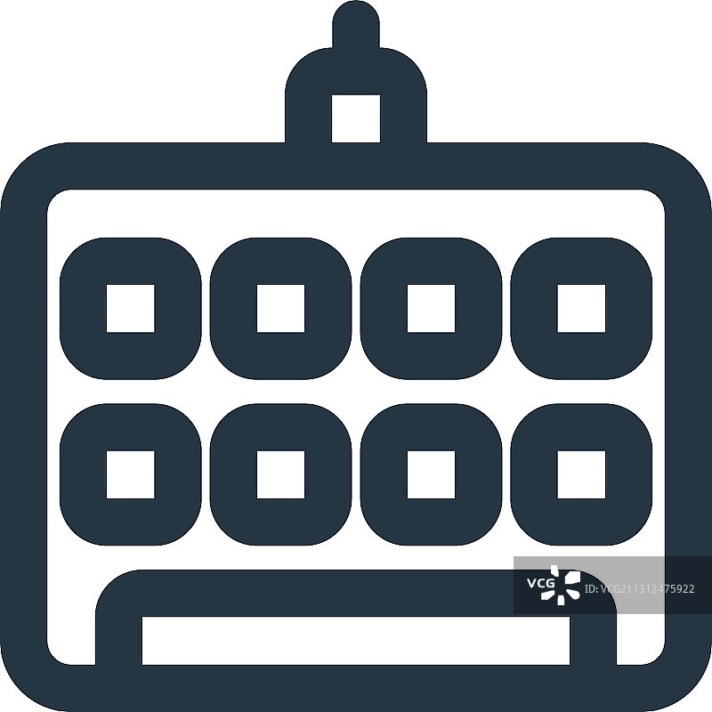 键盘图标可编辑描边图片素材