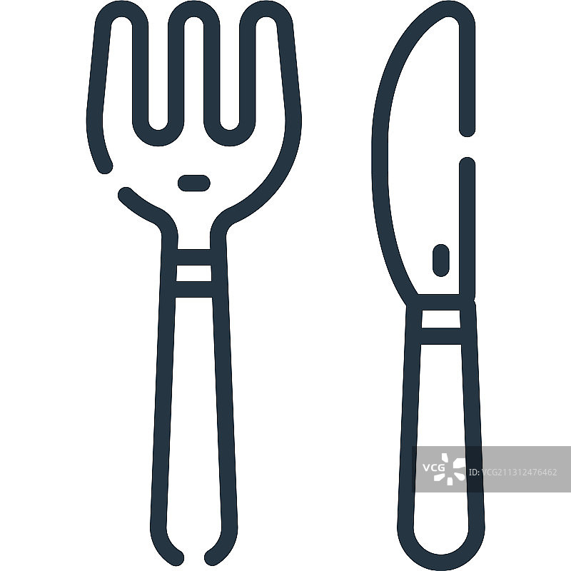刀具图标，可编辑描边线性刀具图片素材