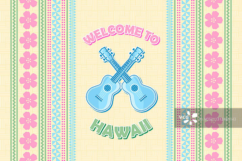 波利尼西亚风格夏威夷欢迎背景图片素材