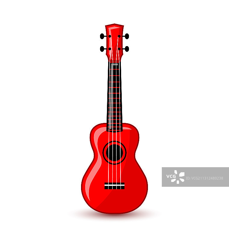 鲜红色夏威夷民族尤克里里图片素材