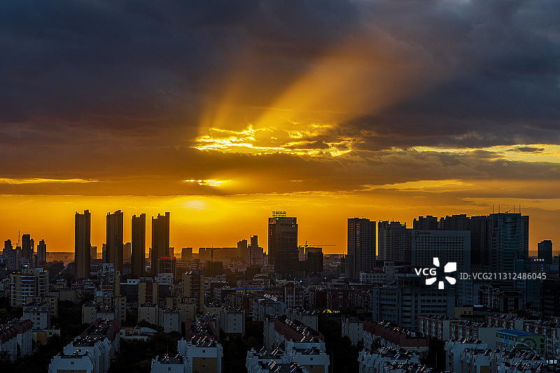 夕阳之城图片素材