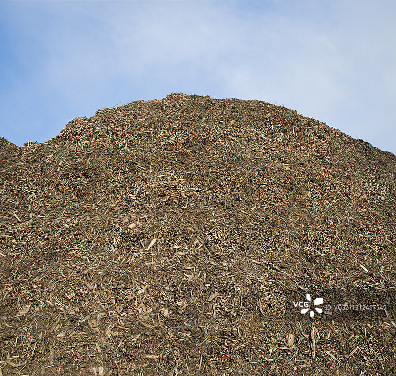 用于英国生物质发电厂燃料的木片图片素材