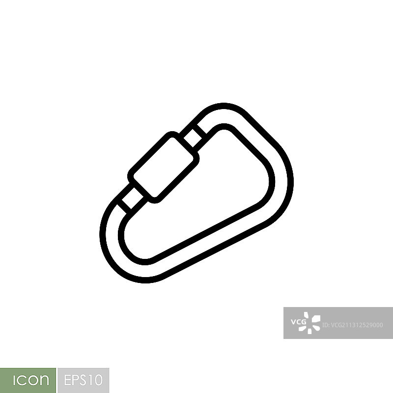 登山扣图标，露营和徒步标志图片素材