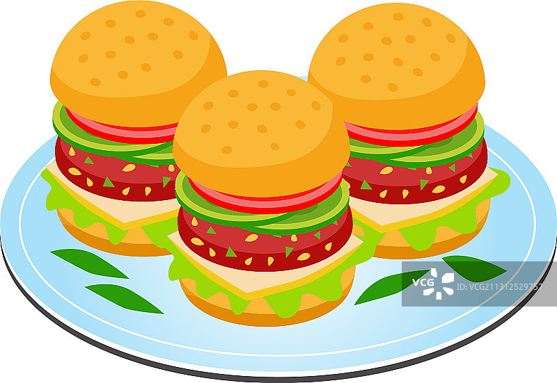 盘中的汉堡图片素材