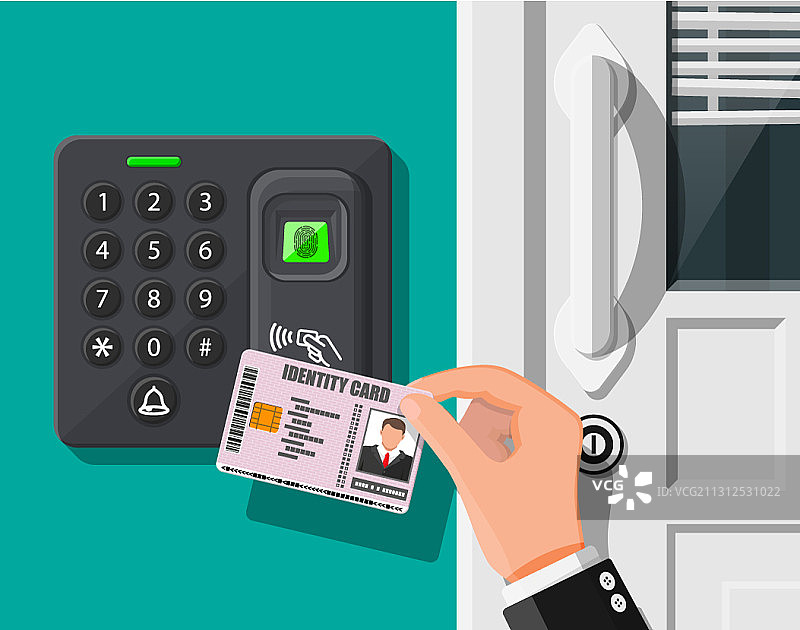 带有指纹识别的手持密码安全设备图片素材