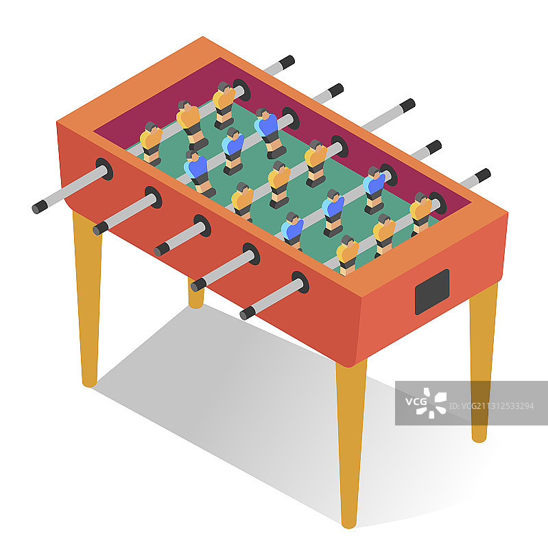 桌上足球或桌式足球踢球者图片素材