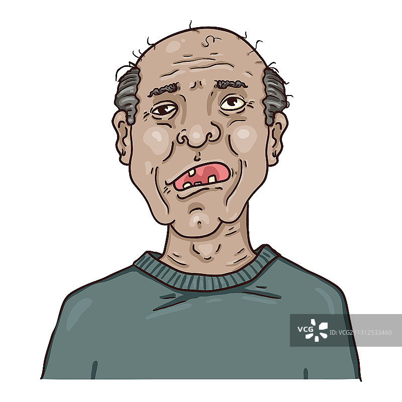 卡通人物：无牙老翁图片素材