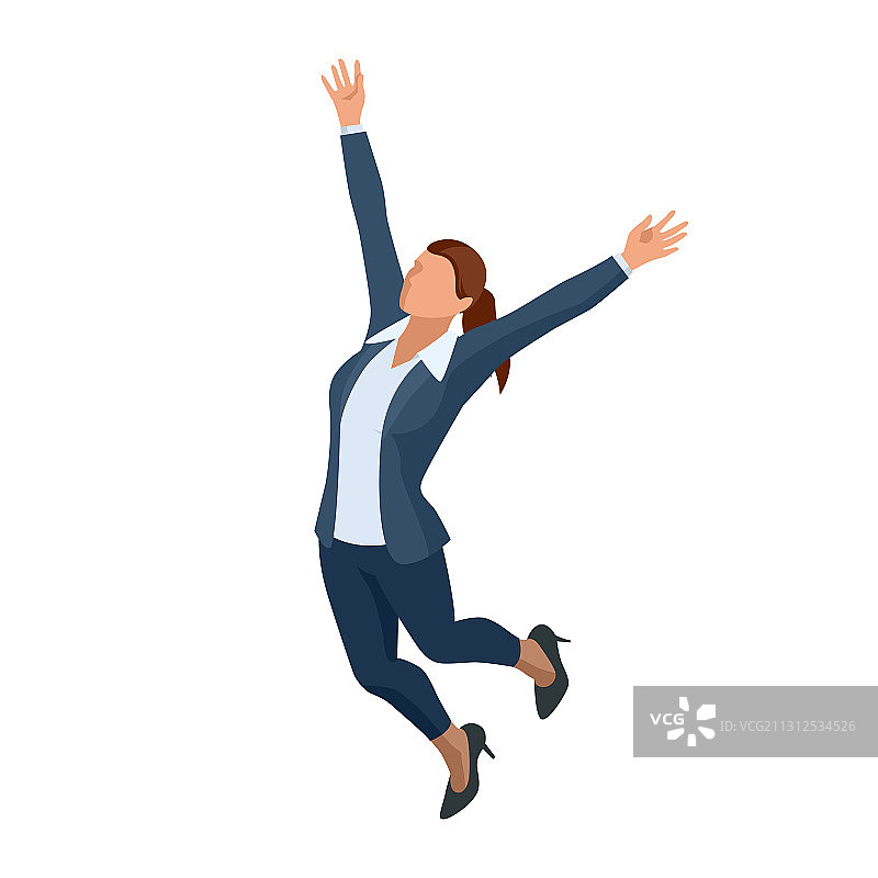 2.5D时尚商务女性，白色背景图片素材