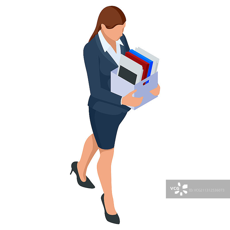 2.5D时尚商务女性，白色背景图片素材