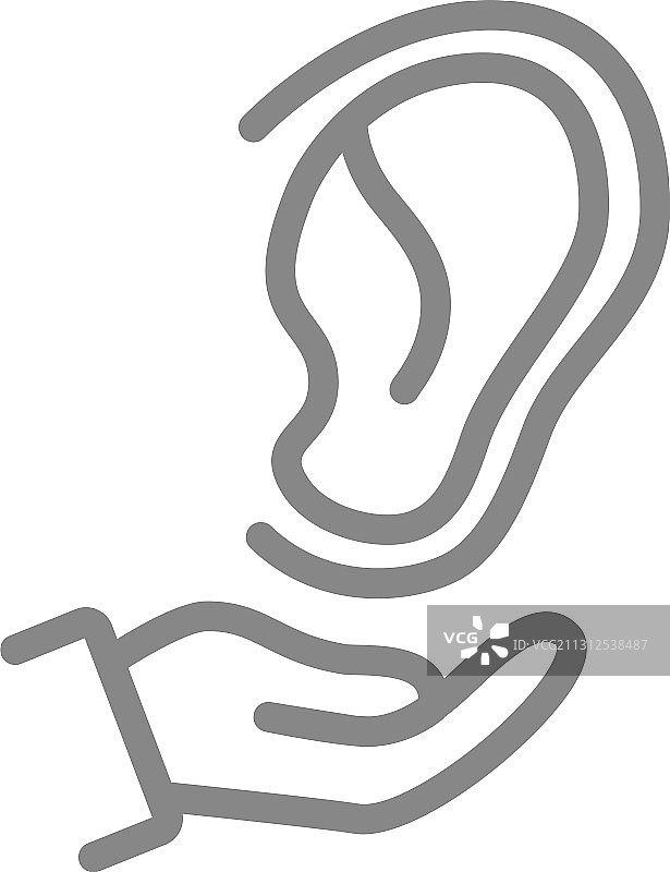 手持人耳线性图标医疗保健图片素材