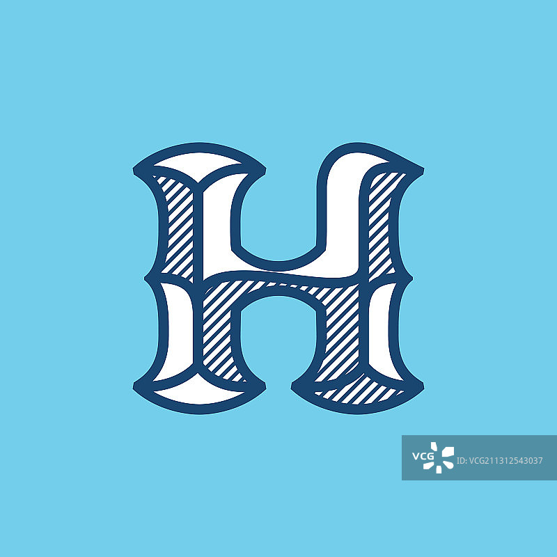 复古装饰H字母标志图片素材