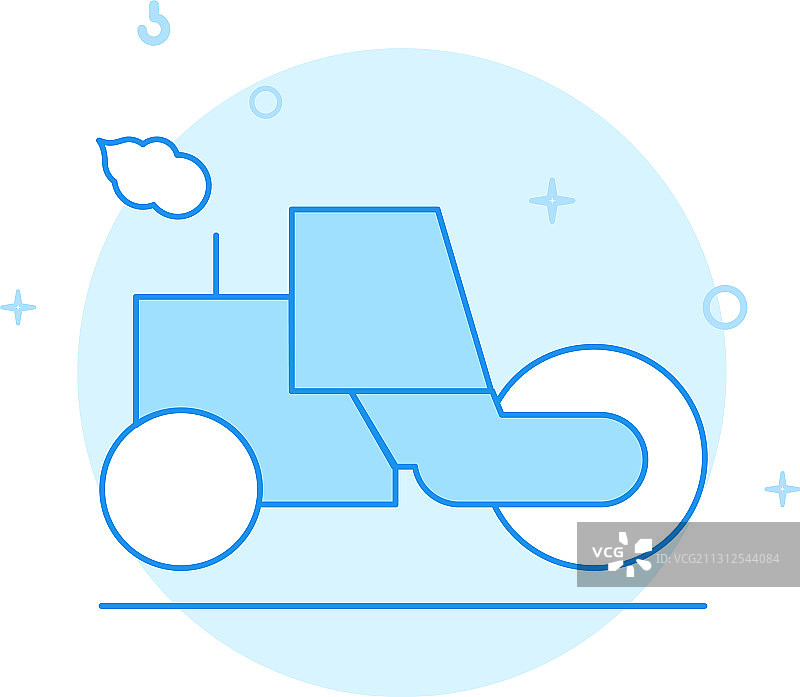 沥青压路机或滚筒扁平图标填充线图片素材