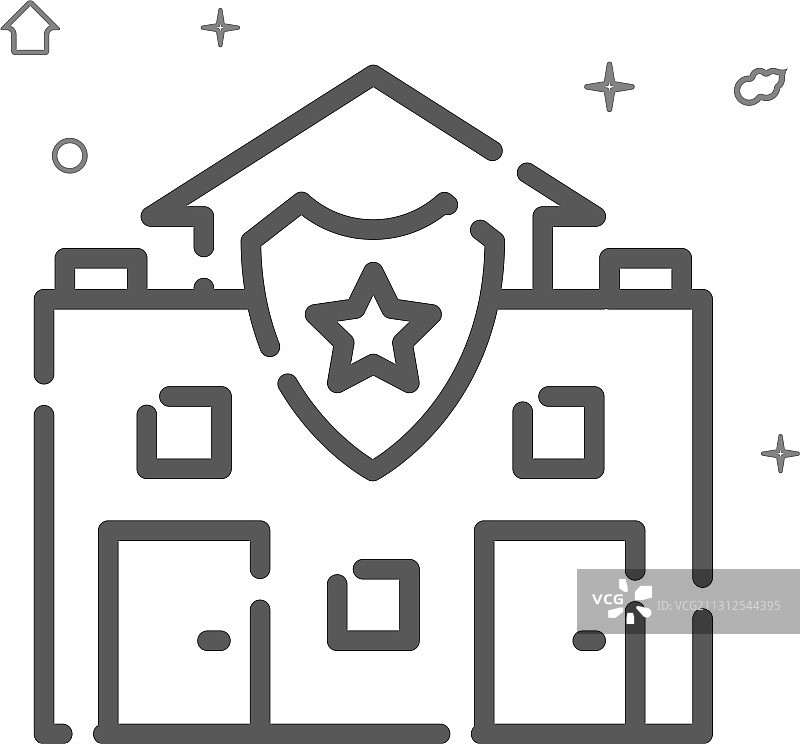 警察局简约线条图标符号图片素材