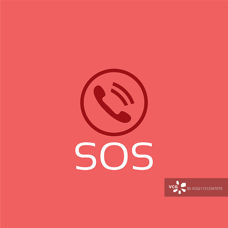 手机SOS线性概念图片素材