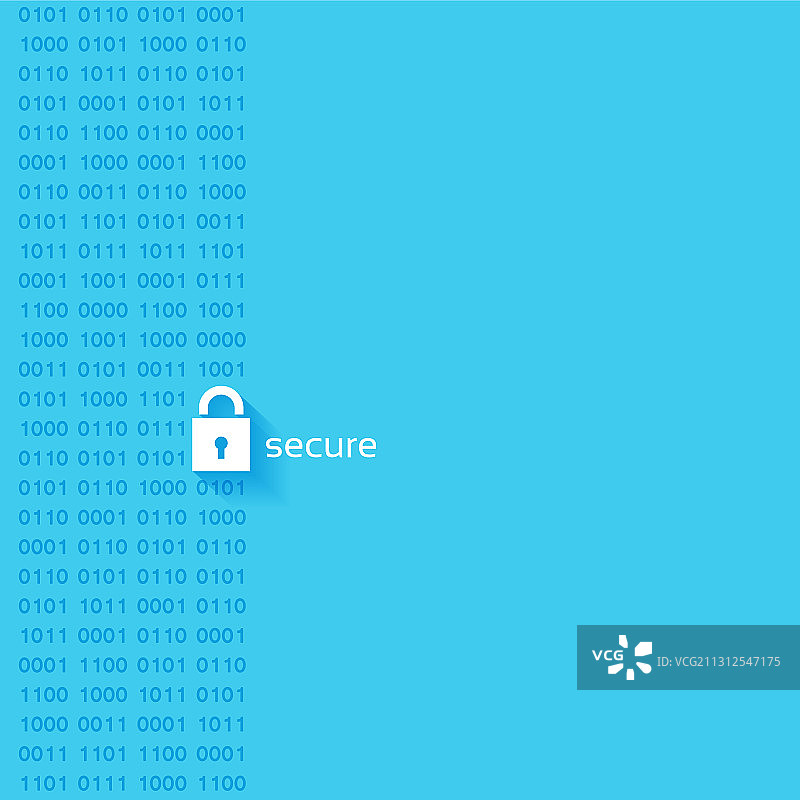 蓝色背景上的数据安全锁图片素材