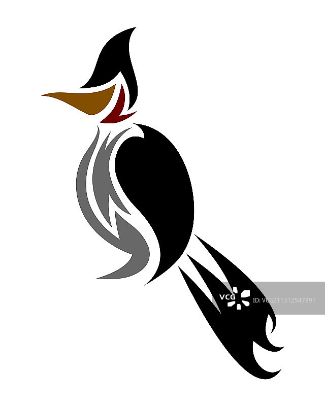 黑色红耳鹎鸟标志图片素材