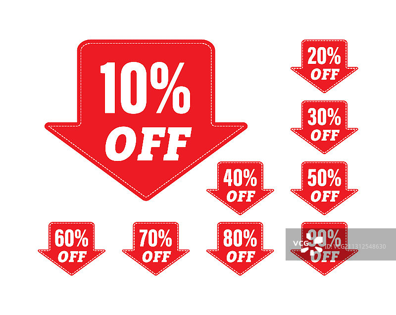 带百分比折扣的贴纸图片素材