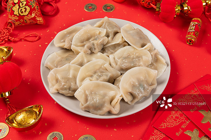 新年春节吃饺子图片素材