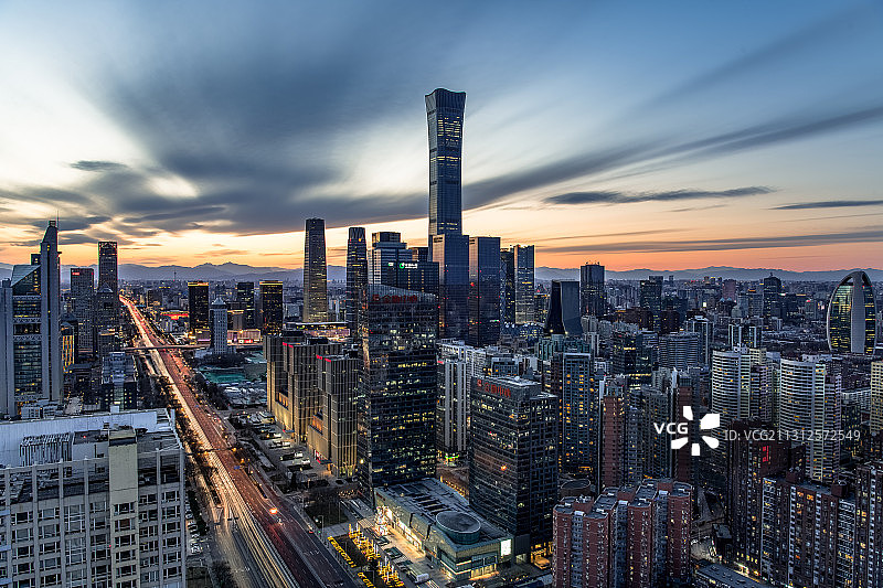 北京国贸cbd商务区繁华夜景北京中信银行图片素材