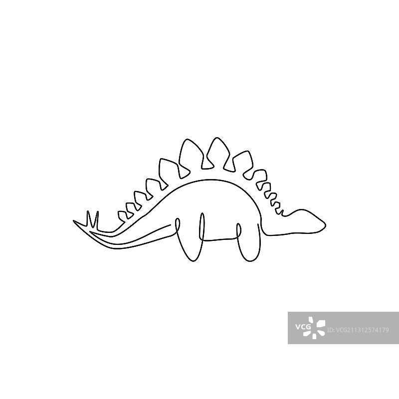 连续线条画：恐龙图片素材