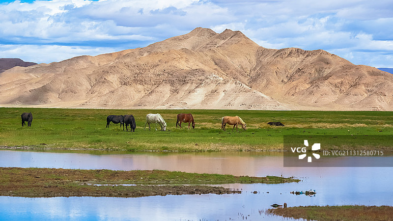 西藏阿里地区班公湖周边风光图片素材