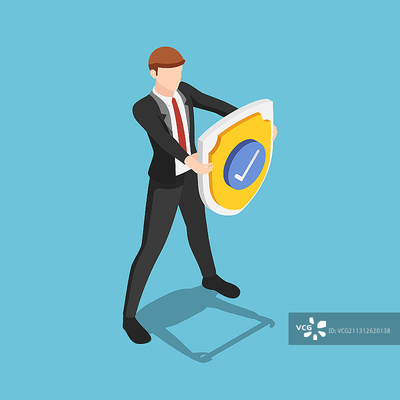 2.5D商人持有盾牌图片素材