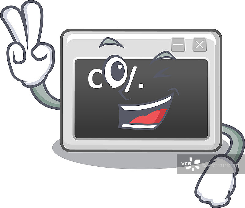 笑脸吉祥物命令窗口卡通角色图片素材