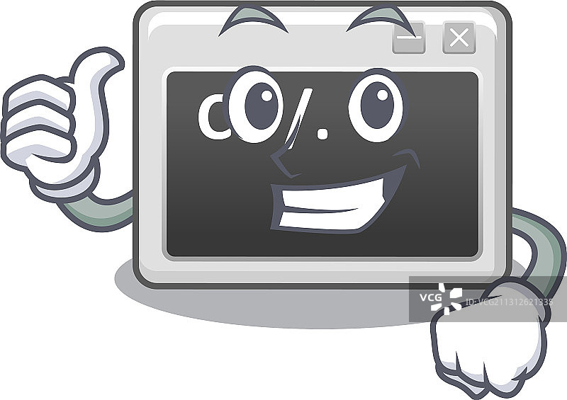 愉快地命令窗口做出竖起大拇指的姿势图片素材