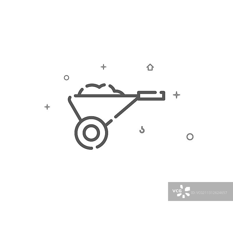 独轮车简洁线条图标图片素材