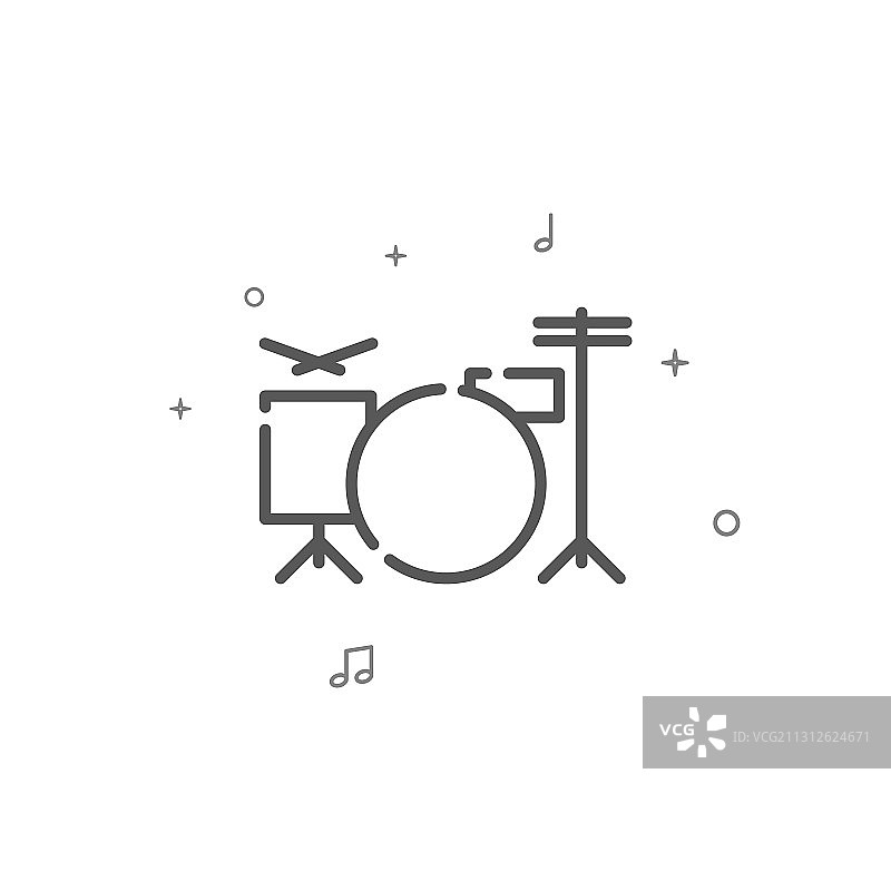 鼓组简笔画图标符号图片素材