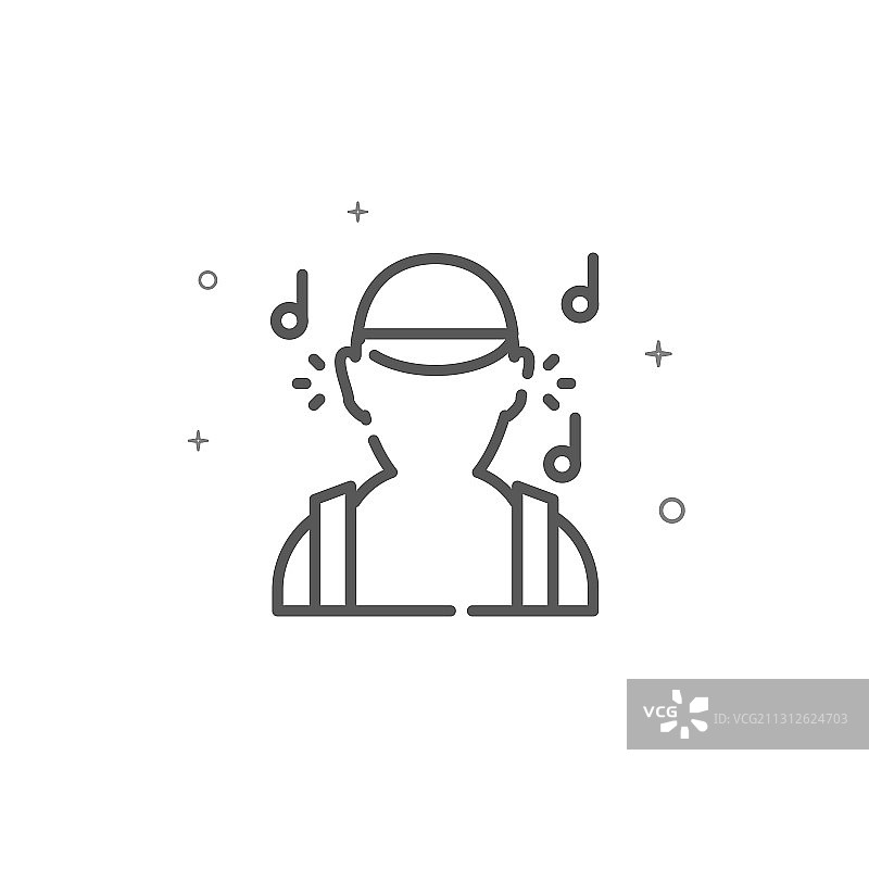 听音乐简约线条图标符号图片素材