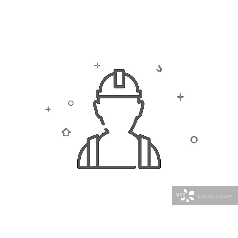 建筑工人简笔画图标符号图片素材