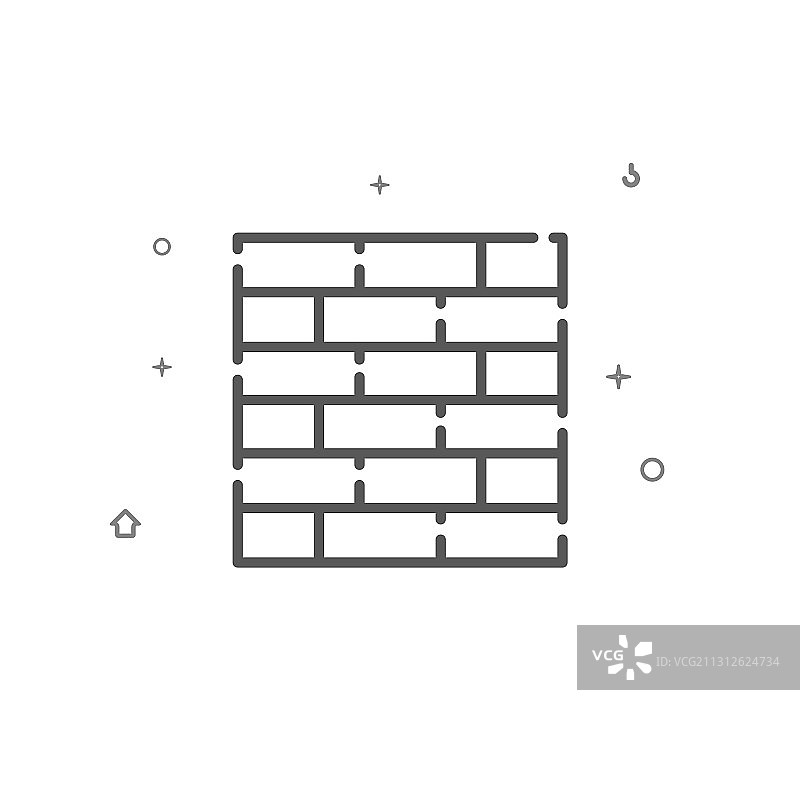 砖墙简笔画图标符号图片素材
