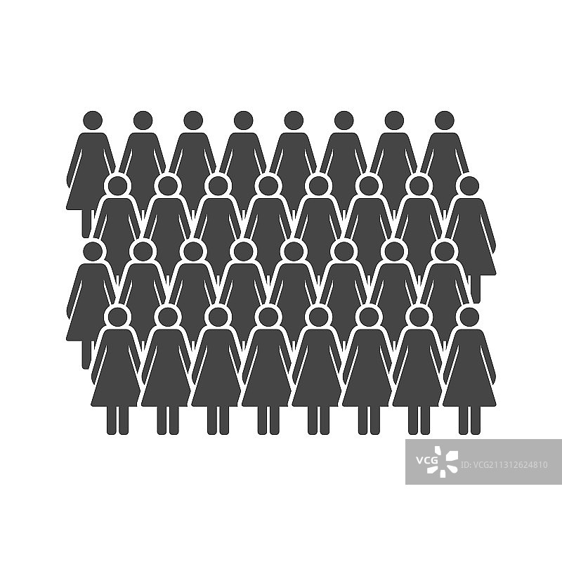 大群女性人物剪影图片素材