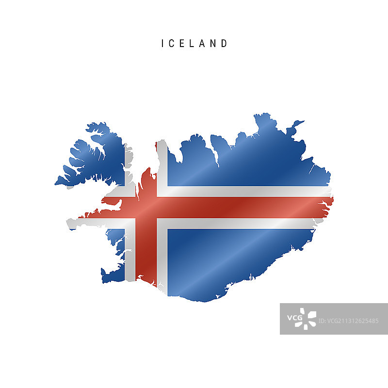 冰岛地图国旗飘扬图片素材