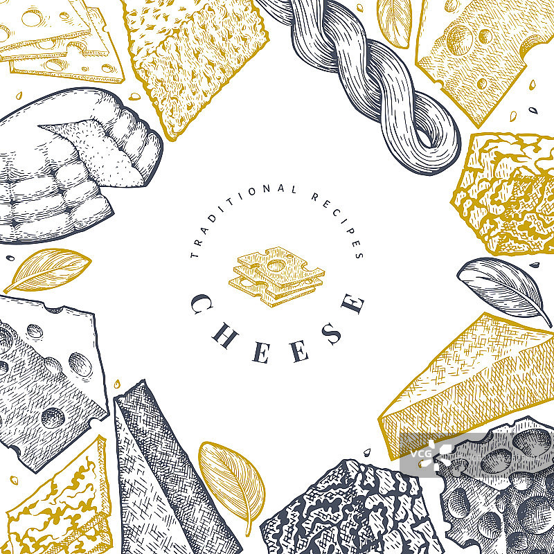 手绘奶酪设计模板图片素材