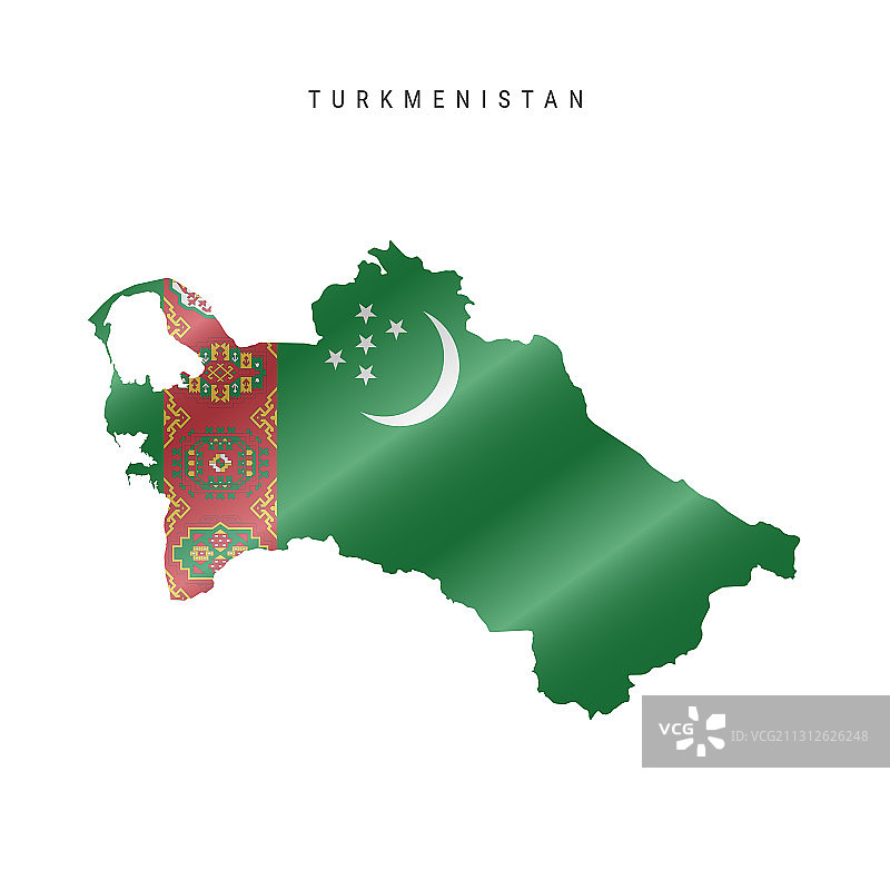 挥舞的土库曼斯坦旗帜地图图片素材