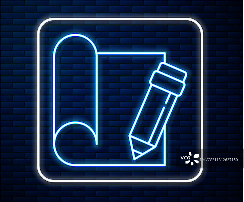 工程用发光霓虹灯格纸线条图标图片素材