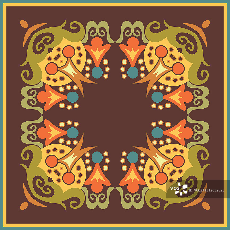 民族抽象花朵图片素材