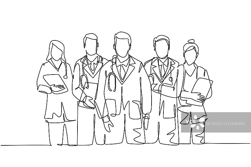 一组人物单线连续绘图图片素材