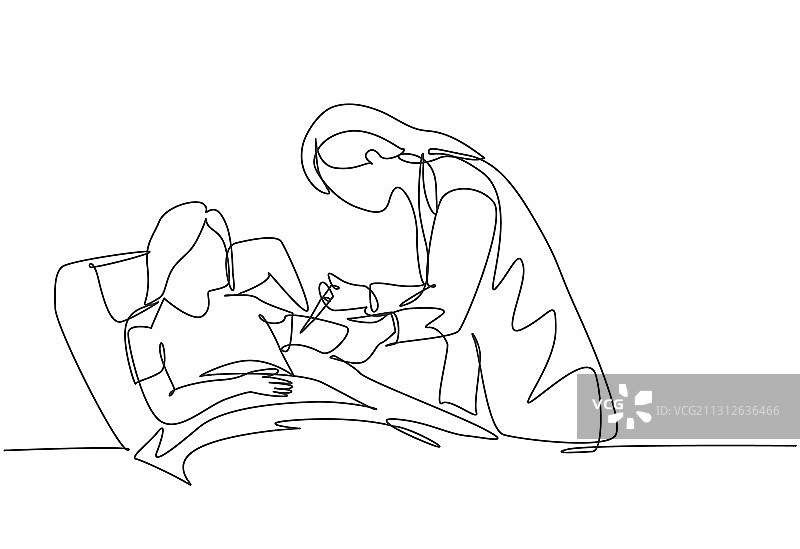 年轻女性一笔画图片素材